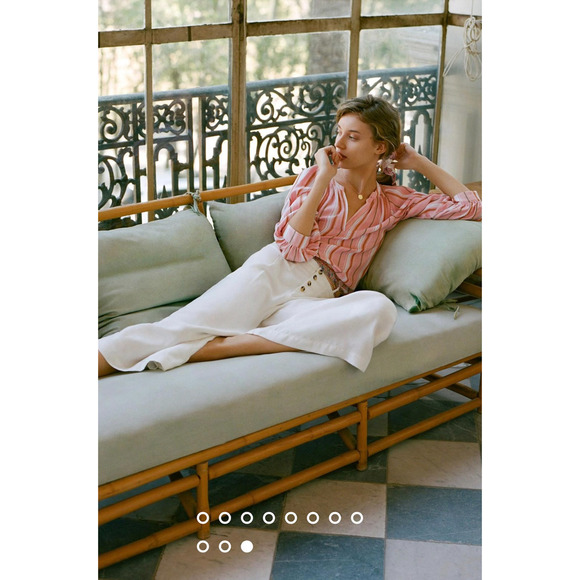 Anthropologie Maeve Brenda Peasant Top Blouse in Pink Stripes, Size XS - Picture 15 of 16